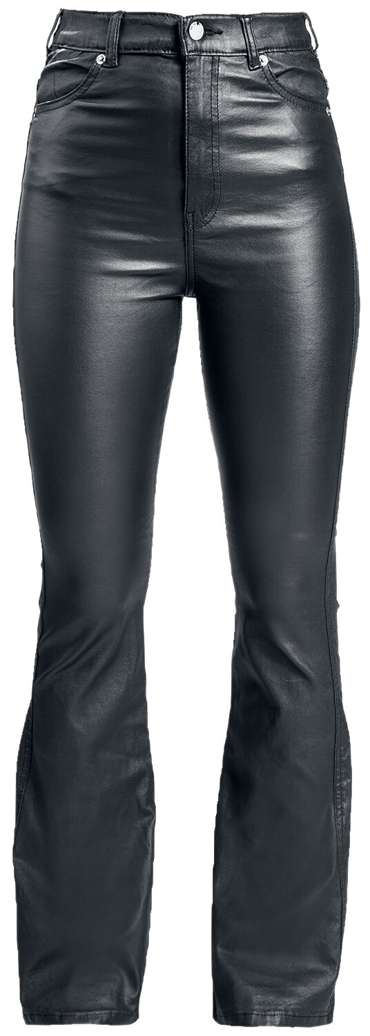 Dr. Denim Moxy Flare Kunstlederhose schwarz in L von Dr. Denim