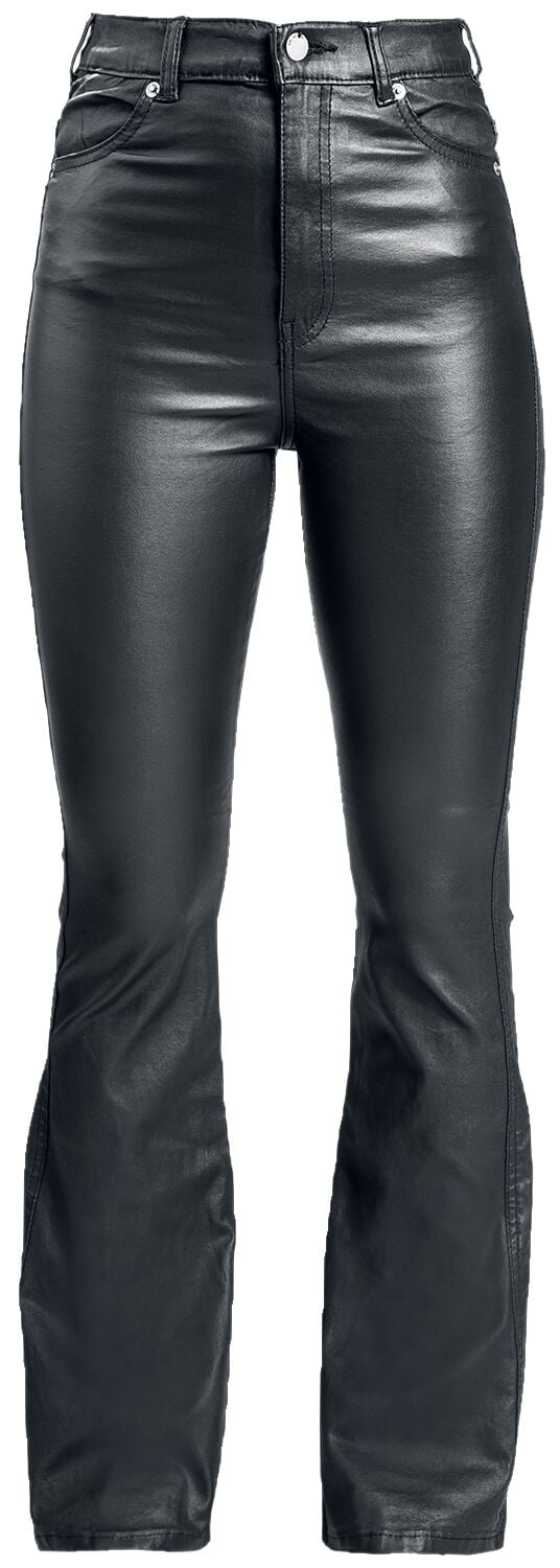 Dr. Denim Moxy Flare Kunstlederhose schwarz in M von Dr. Denim