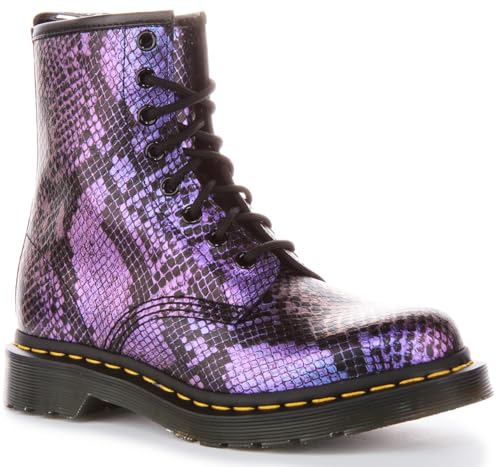 DR. MARTENS Damen 8 Eye Boots, Black/Blue Viper Croc Emboss, 37 EU von Dr. Martens