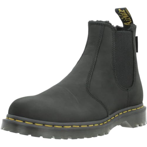 DR. MARTENS Herren Chelsea Boots, Black Archive Pull Up & Black Borg Fleece, 42 EU von Dr. Martens