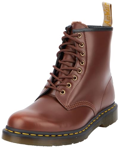 DR. MARTENS Unisex 8 Eye Boots, Brown Norfolk Flat & Brown Borg Fleece, 41 EU von Dr. Martens