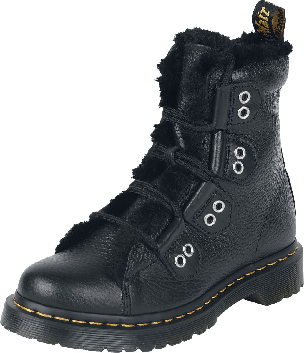 Dr. Martens 1460 LTT FL - Black Milled Nappa & Black Wanama & Black Milo Fur (Dh-A012) Boot schwarz in EU36 von Dr. Martens