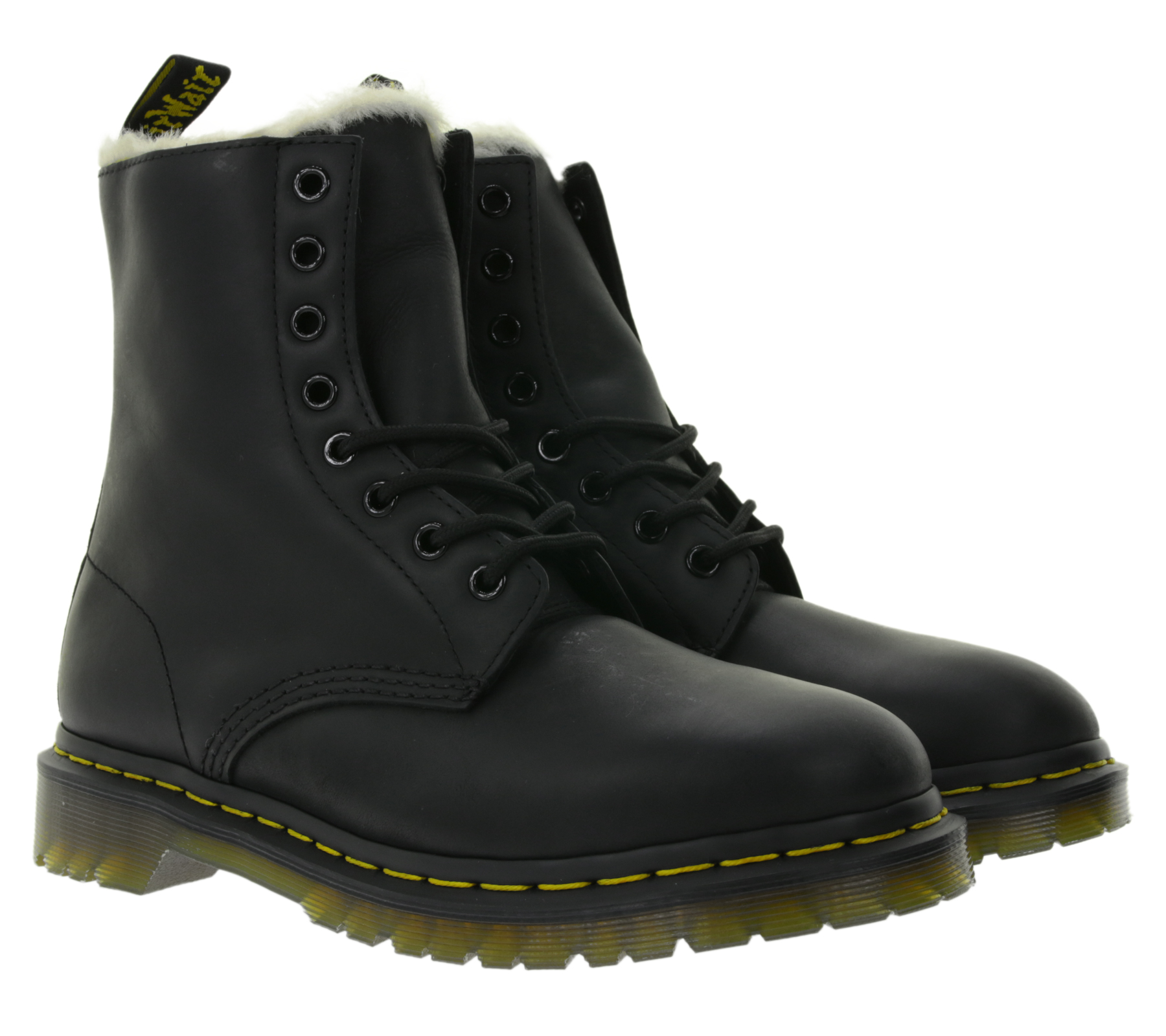 Dr. Martens 1460 Serena Damen Echtleder-Stiefel mit Kunstfellfutter Stiefeletten Boots Herbst-Schuhe 21797001 Schwarz von Dr. Martens