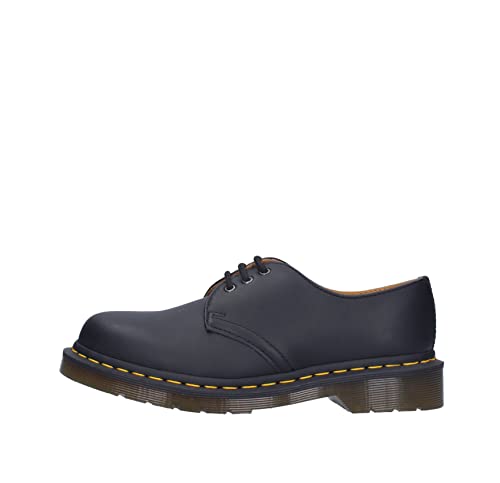 Dr. Martens - 1461 PW Black Greasy 59 Last, 10078005 3-Loch Schuhe schwarz mit schwarzer Naht von Dr. Martens
