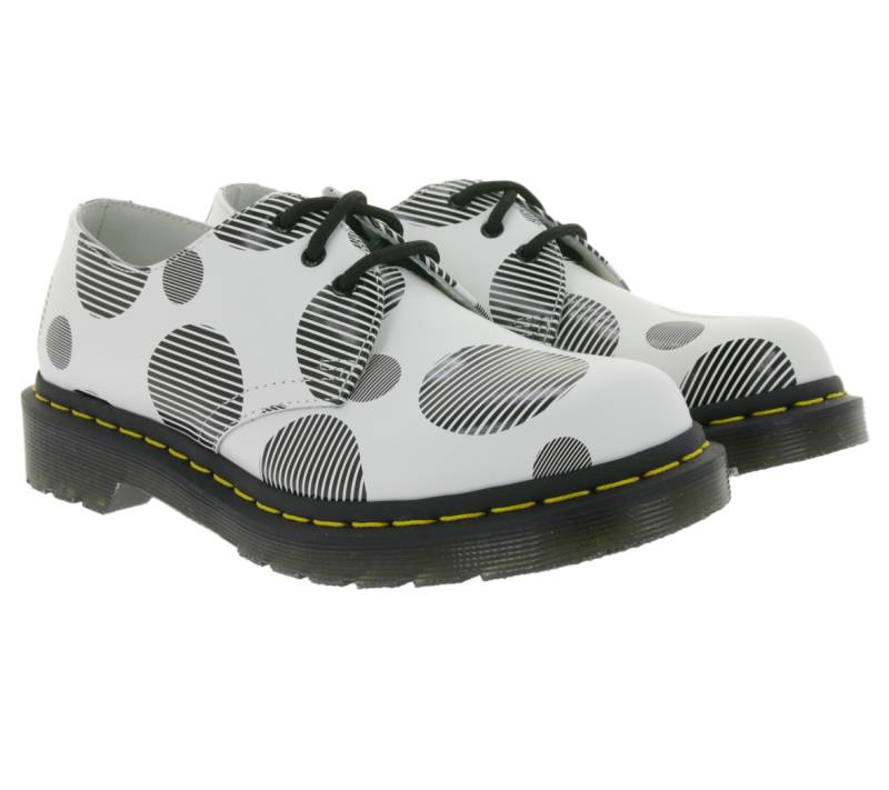 Dr. Martens 1461 Polka Dot Smooth Damen Halbschuhe Glattleder-Schuhe 26877101 Weiß/Schwarz von Dr. Martens
