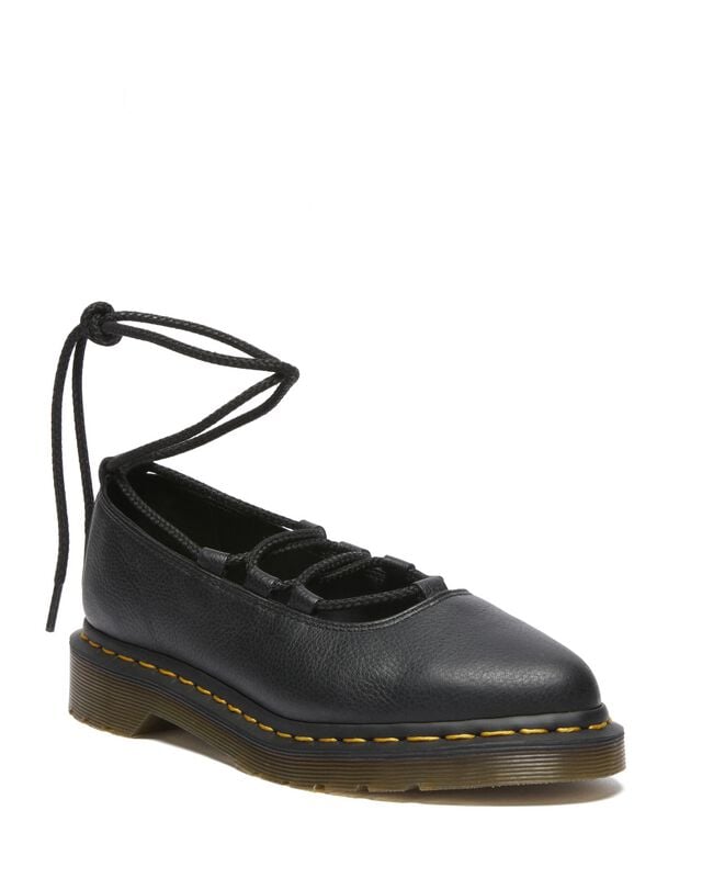 Dr. Martens Ballerina - Elphie II Black Virginia - EU37 bis EU40 - für Damen - Größe EU39 - schwarz von Dr. Martens