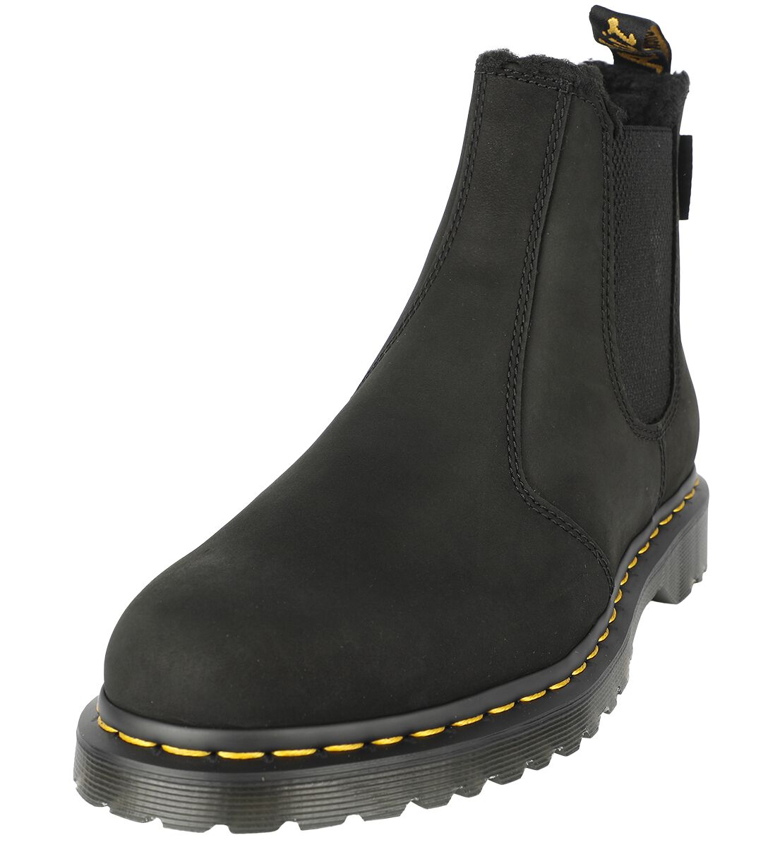 Dr. Martens Boot - 2976 - Black Archive Pull Up & Black Borg Fleece - EU41 bis EU47 - für Männer - Größe EU45 - schwarz von Dr. Martens