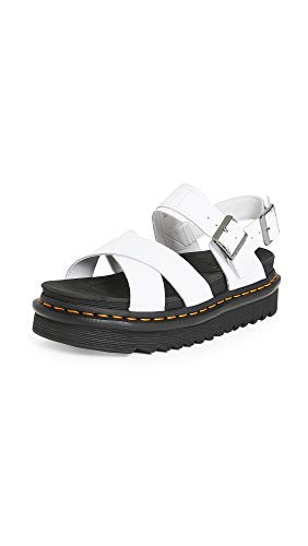 Dr. Martens Cross Strap Sandals, Weißes Hydro-Leder, 38 EU von Dr. Martens