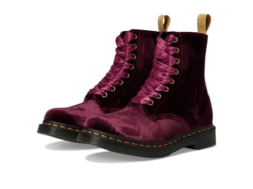 Dr. Martens Damen Vegan 1460 Pascal Velvet 8 Eye Boot Fashion, Kirschrot, 7 von Dr. Martens