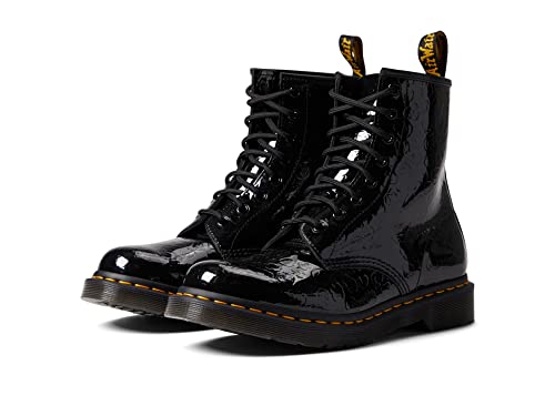 Dr. Martens Herren Black Amphibians, Schwarzes Patent Leopard Emboss, 37 EU von Dr. Martens