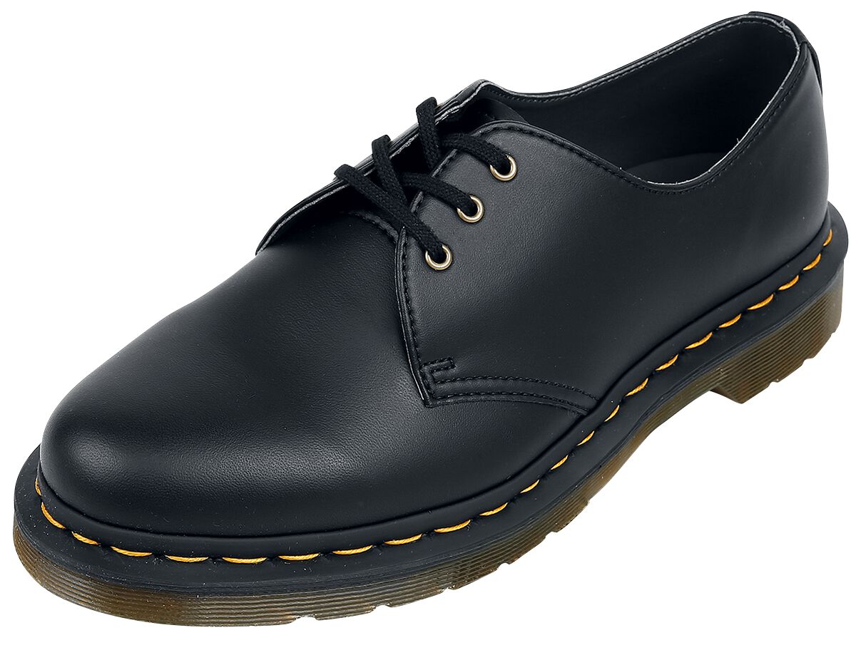 Dr. Martens - Rockabilly Schnürschuh - 1461 Vegan Black Felix Rub Off - EU36 bis EU42 - Größe EU36 - schwarz von Dr. Martens