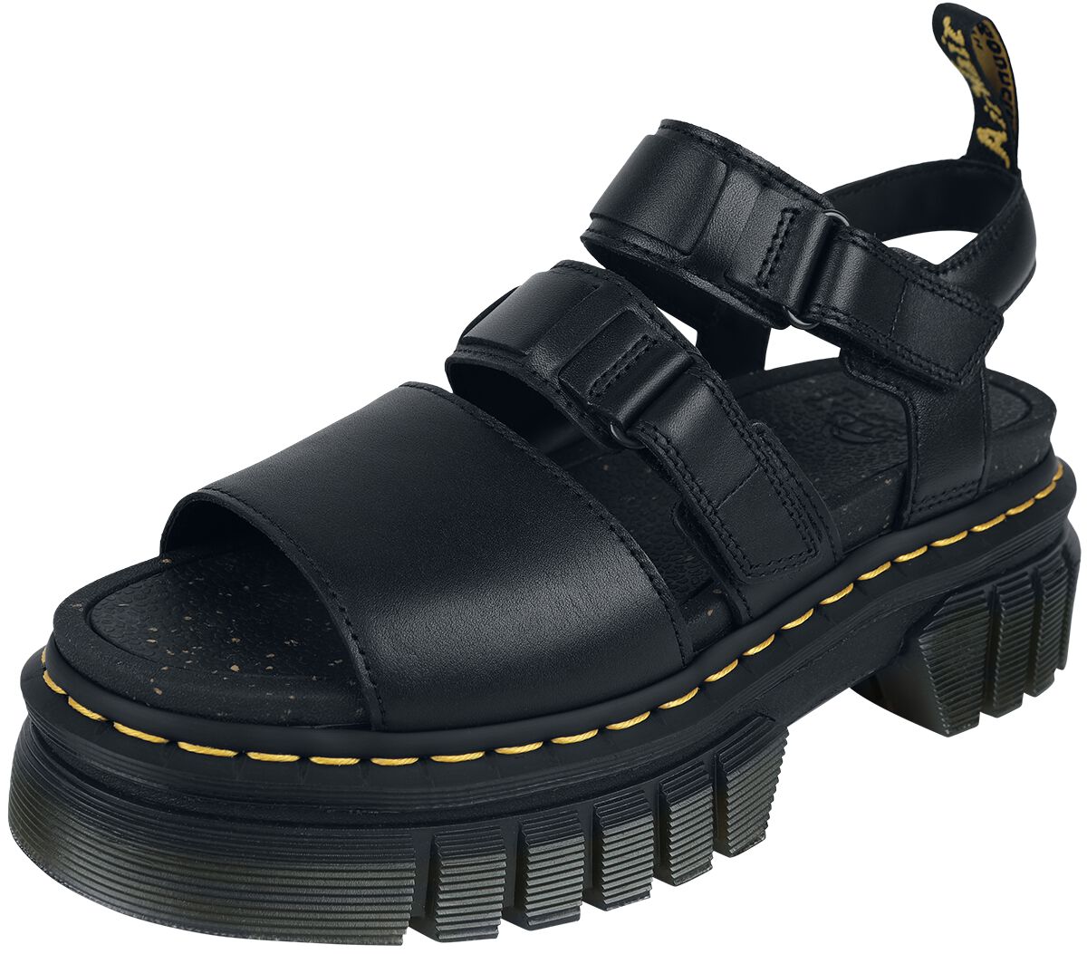 Dr. Martens Sandale - Ricki 3-Strap - Black Nappa Lux - EU36 bis EU41 - für Damen - Größe EU37 - schwarz von Dr. Martens