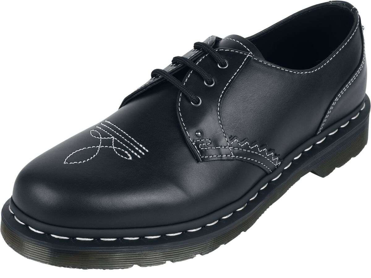 Dr. Martens Schnürschuh - 1461 GA - Black Wanama - EU36 bis EU46 - Größe EU45 - schwarz von Dr. Martens