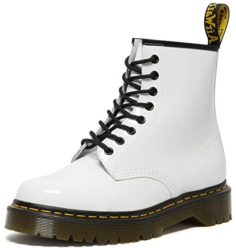 Dr. Martens Unisex 1460 Bex Patent Leather Platform Boots, White Patent Lamper, 8 US Women/7 US Men von Dr. Martens