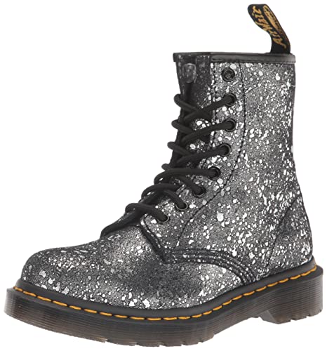 Dr. Martens Women's 1460 8 Eye Boot Fashion, Black Metallic Paint Splatter Suede, 11 von Dr. Martens