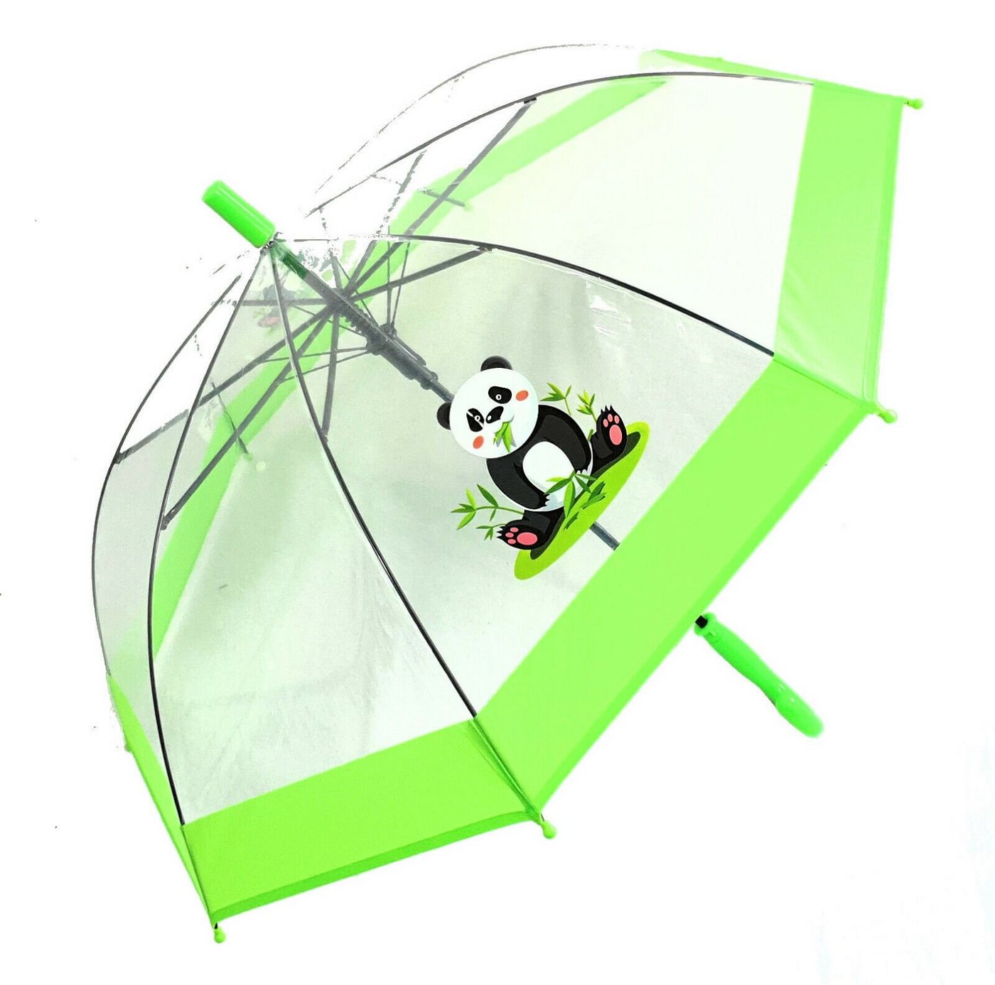 Dr. Neuser Stockregenschirm Kinder Regenschirm tranparent durchsichtig mit Automatik, süßer Panda von Dr. Neuser