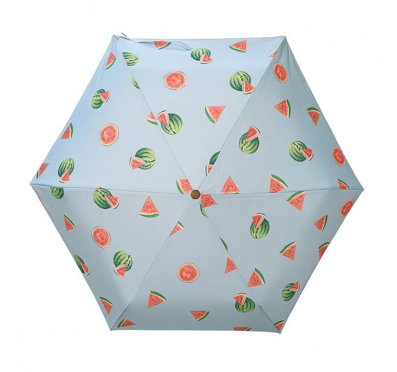 Dr. Neuser Taschenregenschirm Mini Regenschirm klein & kompakt bunt, fröhliche Melonen von Dr. Neuser