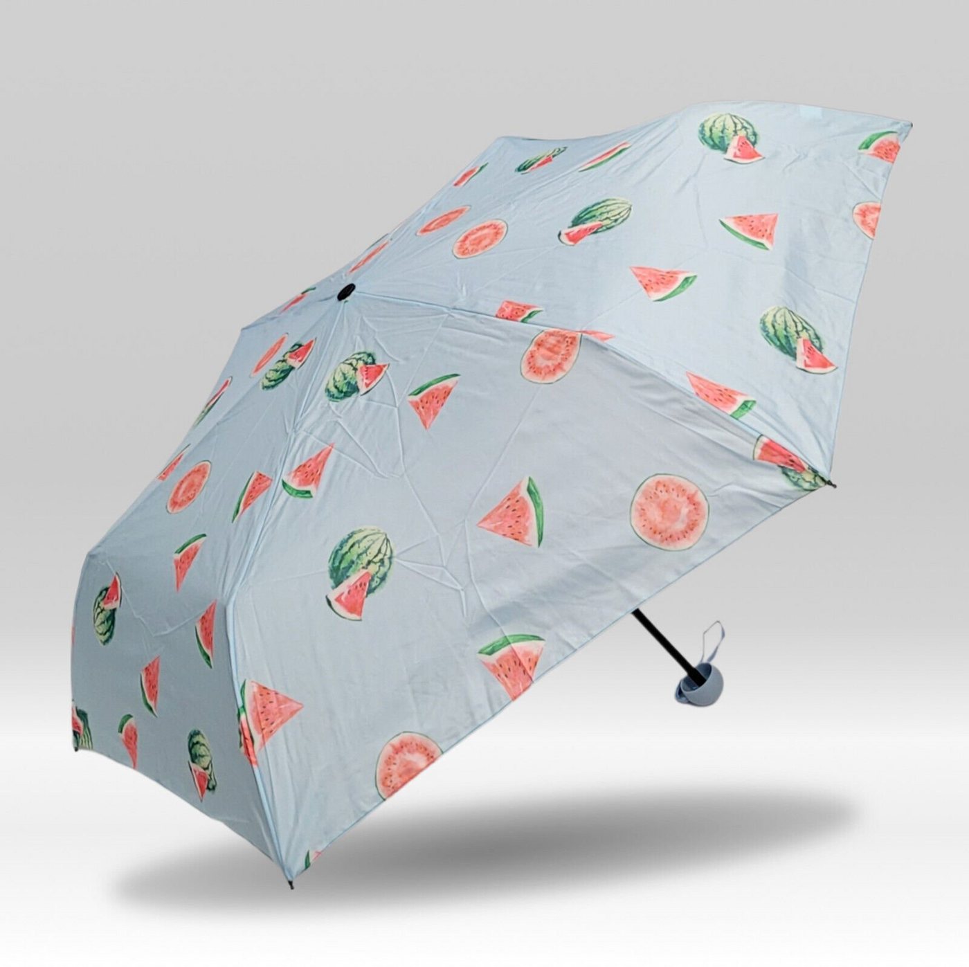 Dr. Neuser Taschenregenschirm kleiner kompakter Regenschirm ohne Automatik, Fiberglaskomponenten, lustiger Print, Melonen von Dr. Neuser