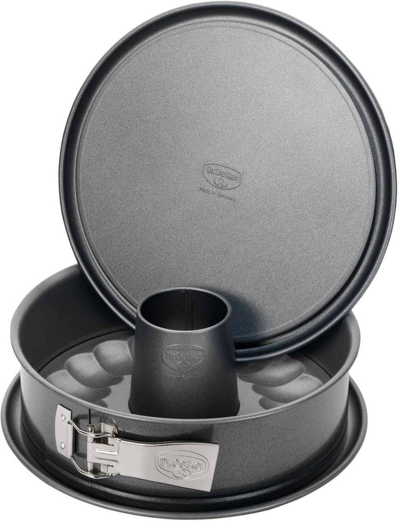 Dr. Oetker Küchenhelfer Springform "Back-Harmonie, mit Flach- und Rohrboden, perfekt für Kuchen und Torten" Auslaufschutz, mit verstärkter Antihaft-Beschichtung, Made in Germany von Dr. Oetker Küchenhelfer