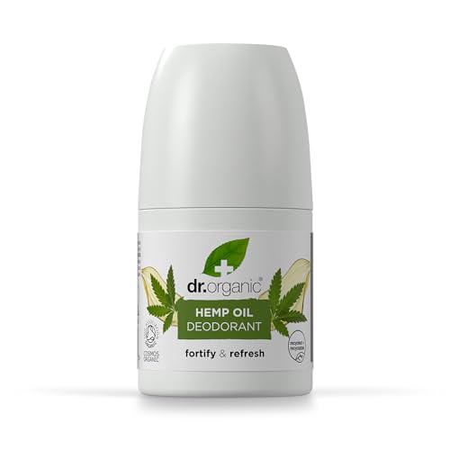 Dr Organic Hanföl-Deodorant, Aluminiumfrei, Für Männer und Frauen, Natürlich, Vegan, Tierversuchsfrei, Paraben- & SLS-frei, Recycelt & Recyclebar, Zertifiziert Bio, 50ml von Dr. Organic