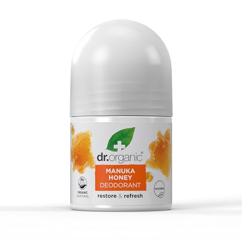 Dr. Organic Manuka Honig Deodorant, aluminiumfrei, Herren, Damen, natürlich, vegetarisch, tierversuchsfrei, paraben- und SLS-frei, biologisch, 50ml von Dr. Organic