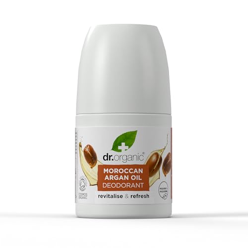 Dr. Organic Marokkanisches Arganöl Deodorant, Aluminiumfrei, Für Männer und Frauen, Natürlich, Vegan, Tierversuchsfrei, Paraben- & SLS-frei, Recycelt & Recyclebar, Zertifiziert Bio, 50ml von Dr. Organic