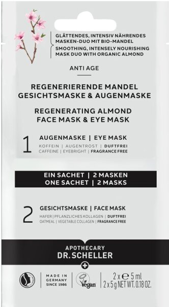 Dr. Scheller Regenerierende Mandel Gesichtsmaske & Augenmaske 2 x 5 ml von Dr. Scheller