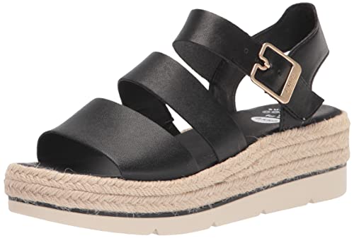 Dr. Scholl's Shoes Once Twice Damen Espadrille Keilsandale, schwarz, 41 EU von Dr. Scholl's Shoes