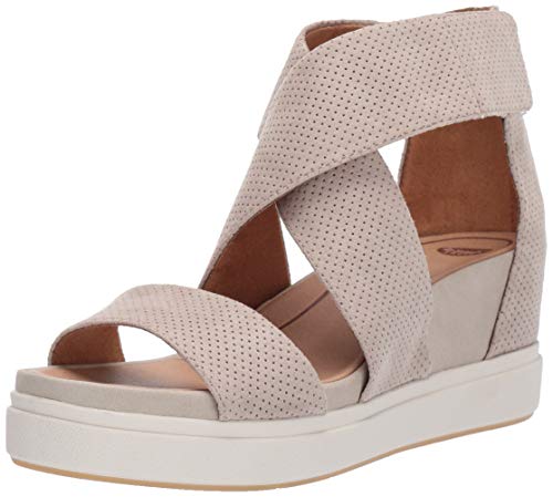 Dr. Scholl's Shoes Women's Sheena Wedge Sandal, Oyster Microfiber Perforated, 4.5 UK von Dr. Scholl's Shoes