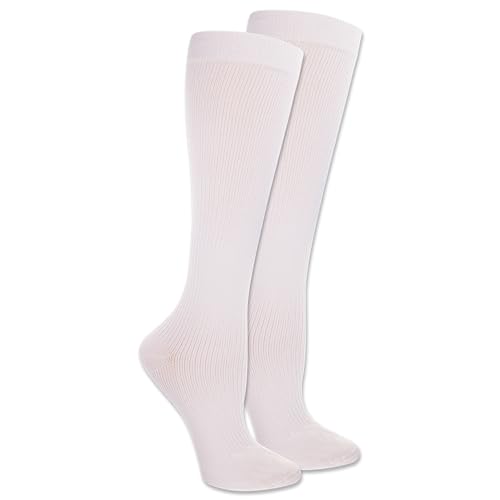 Dr. Scholl's Damen Graduated Compression Knee High Comfort and Fatigue Relief-Mild 8-15 mmHg Lässige Socken, Weiß (2er-Pack), 4-10 von Dr. Scholl's