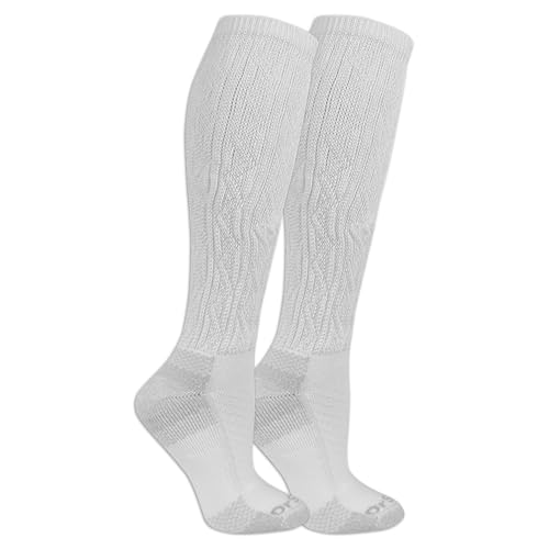 Dr. Scholl's Damen Blister Defense Knee High 3 Pair Packs-Moisture Wicking & Non-Binding Cushioned Comfort Lässige Socken, Weiß (2 Paar), 4-10 (2er von Dr. Scholl's