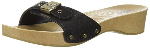 Dr. Scholl's Damen Classic Faux Wood Slide Schiebe-Sandalen, Schwarz Schlangenprint, 36 EU von Dr. Scholl's