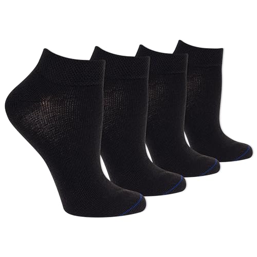 Dr. Scholl's Damen Diabetes & Circulatory Low Cut 4 Paar Lässige Socke, schwarz, Einheitsgröße (4er Pack) von Dr. Scholl's