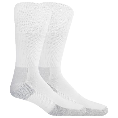 Dr. Scholl's Herren Socken 2 Pack unbändig Diabetes und zirkulatorisch geruchsabweisend Crew - Weiß - von Dr. Scholl's
