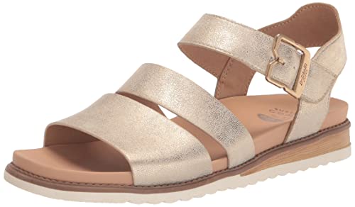 Dr. Scholl's Shoes Damen Island Glow Strappy Flache Sandale, Lt. Gold Metallic Glatt, 40.5 EU von Dr. Scholl's