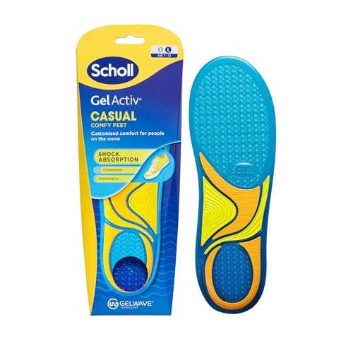 Scholl GelActiv Lässige Einlegesohlen für Herren, Ganztägige Bequeme Füße, Memory-Foam-Dämpfung und GelWave-Technologie, Größe 40-47 von Dr. Scholl's