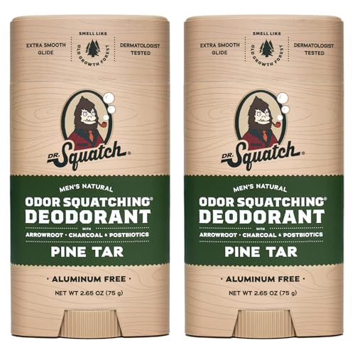 Dr. Squatch Deodorant für Männer - Kiefern-Teer Aluminiumfreies natürliches Deodorant (78.4 ml, 2er-Pack) von Dr. Squatch