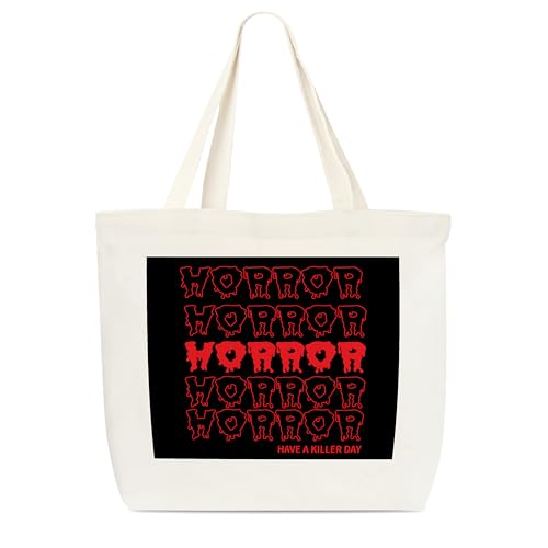 Dr.Baner Horror-Leinen-Tragetasche, Süßigkeiten- oder Leckerli-Taschen, Halloween, gruselige Süßigkeitentaschen, wiederverwendbare Einkaufstasche, Halloween-Geschenktüten für Freunde, Familie (11) von Dr.Baner