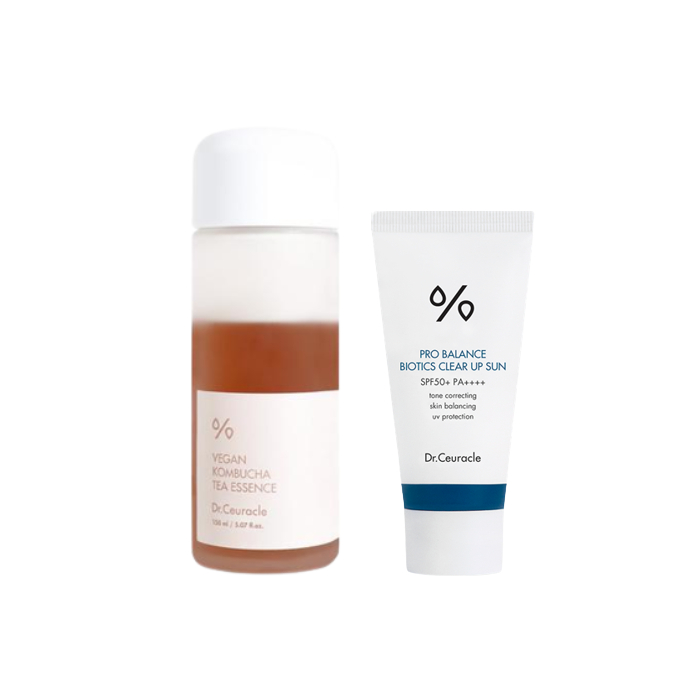 Dr.Ceuracle - Vegan Kombucha Tea Essence - 150ml + Pro Balance Biotics Clear Up Sun SPF50+ PA++++ - 50ml Set Dr.Ceuracle - Vegan Kombucha Tea Essence - 150ml + Pro Balance Biotics Clear Up Sun SPF50+ PA++++ - 50ml Set von Dr.Ceuracle