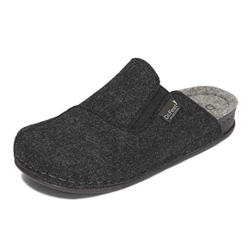 Dr.Feet anatomic Damen Filz Hausschuhe Natürlicher Schafwolle Polyurethan-Sohle Wool Slippers 36-42 EU (Graphite, eu_footwear_size_system, adult, women, numeric, medium, numeric_38) von Dr.Feet anatomic