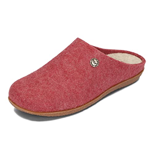 Dr.Feet anatomic Damen Filz Hausschuhe Natürlicher Schafwolle Thermoplastic Rubber-Sohle Wool Slippers 36-42 EU (Rosa, eu_footwear_size_system, adult, women, numeric, medium, numeric_38) von Dr.Feet anatomic