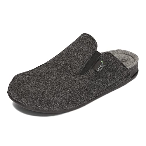 Dr.Feet anatomic Herren Filz Hausschuhe Natürlicher Schafwolle Polyurethan-Sohle Grau Graphite Wool Slippers 41-47 EU (Graphite 2, eu_footwear_size_system, adult, men, numeric, medium, numeric_43) von Dr.Feet anatomic