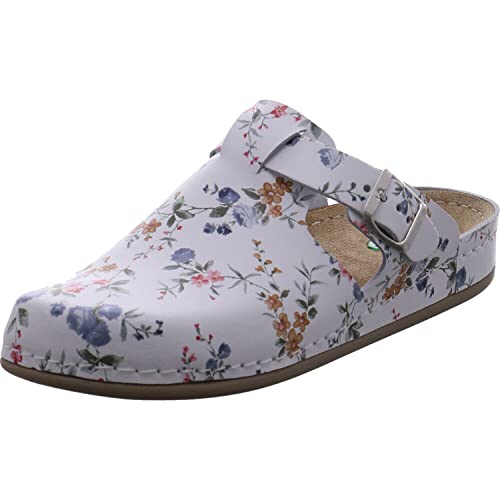 Dr. Feet Damen Pantolette aus hochwertigem Leder in Weiß mit Fußbett und verstellbarem Riemen. weiß Gr. 37 von Dr.Feet