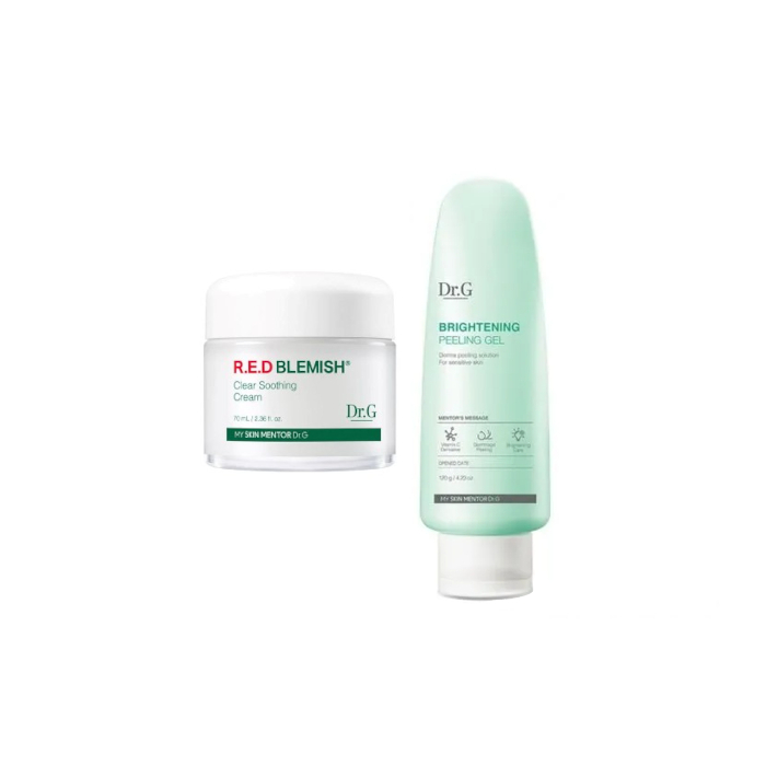 Dr.G - R.E.D Blemish Clear Soothing Cream - 70ML - 70ml - White (1ea)  + Brightening Peeling Gel (New) - 120g  (1ea) set von Dr.G