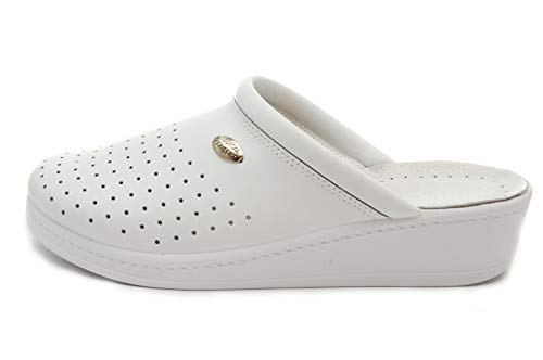 Dr Punto Rosso Medical Comfort 100SB Komfortschuhe Lederschuhe Pantolette Clog Damen, Weiß, EU 40 von Dr.Punto Rosso