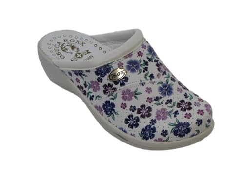 Dr Punto Rosso O513 Clog Pantolette Komfortschuhe Hausschuhe, Damen, Blaue Blume, EU 36 Dr Punto Rosso O513 Clog Pantolette Komfortschuhe Hausschuhe, Damen, Blaue Blume, EU 36 von Dr.Punto Rosso