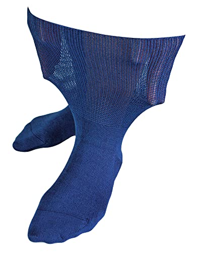 Dr.Socks Ohne Gummi Ödem Socken Herren und Damen | Extra Weite Bambus Diabetikersocken für Geschwollene Füße (37-40, Marine) von Dr.Socks