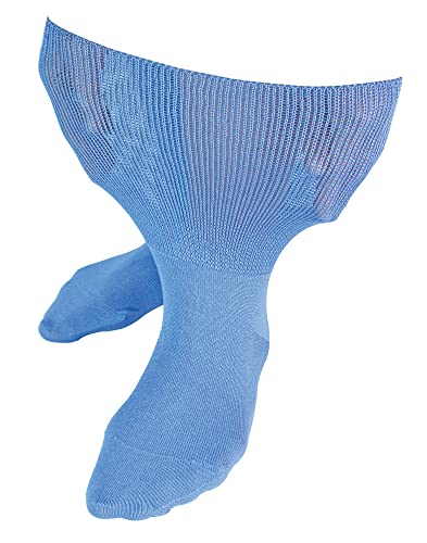 Dr.Socks Ohne Gummi Ödem Socken Herren und Damen | Extra Weite Bambus Diabetikersocken für Geschwollene Füße (39-42, Blau) von Dr.Socks