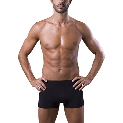 Dr.Walt Herren Boxer-Shorts Unterwäsche Produziert mit Sport Technische Garne Super Confortable Nahtlos, Haut Immer trocken, kein Bügeln-L/XL-Black von Dr.Walt