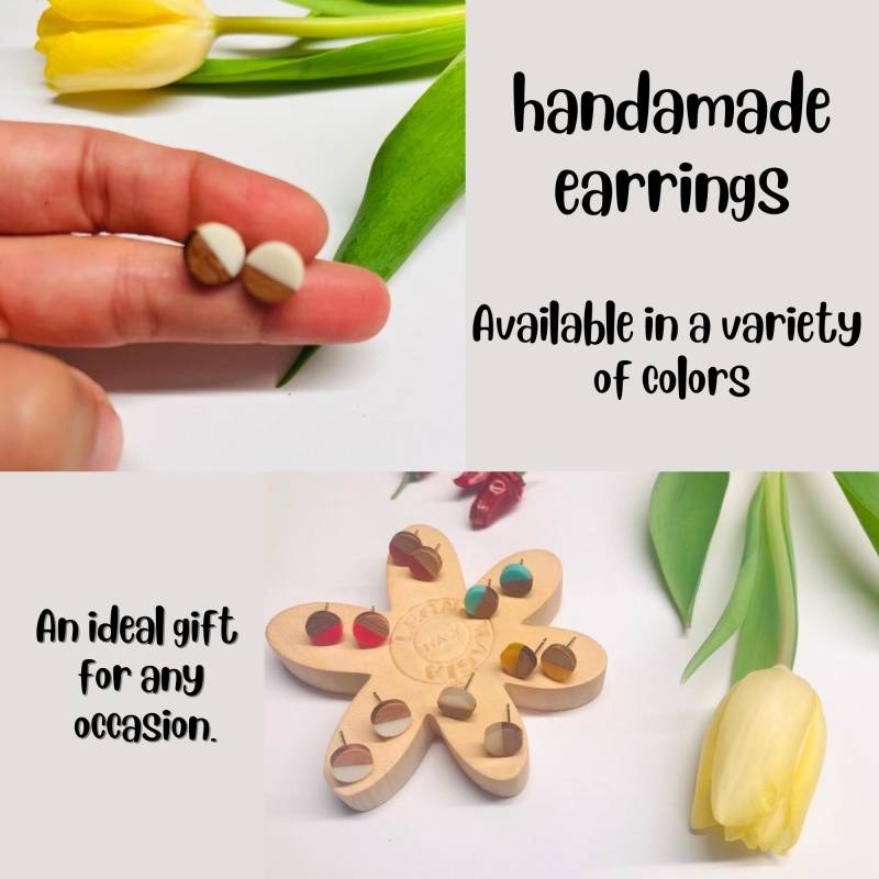 Ohrringe Holz Handgemachte Ohrstecker Holz Schmuck Kunsthandwerker Ohrstecker Zubehör Geschenk Harz Kreis Ohrringe Holz Handgemachte Ohrstecker Holz Schmuck Kunsthandwerker Ohrstecker Zubehör Geschenk Harz Kreis von DrGiftefy